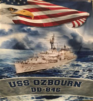 5" NAVY USS DD-846 OZBOURN EMBROIDERED PATCH 